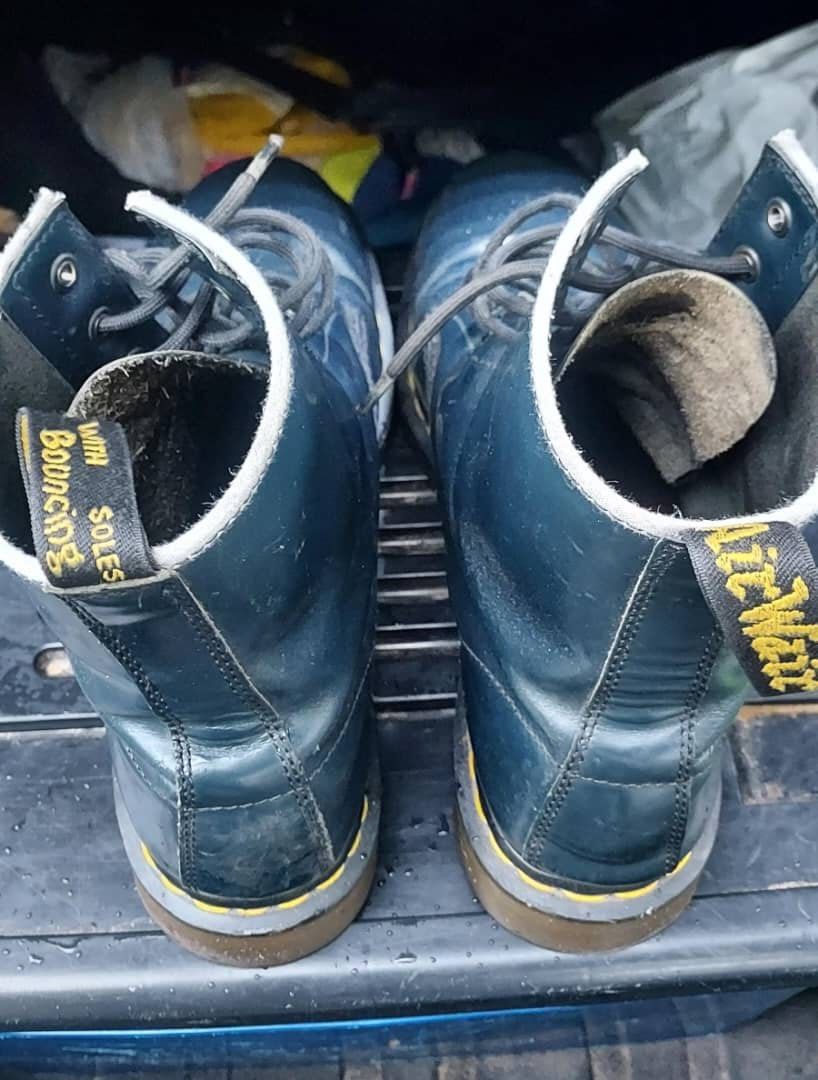 dr marten 11uk blue Men s Fashion Footwear Boots on Carousell