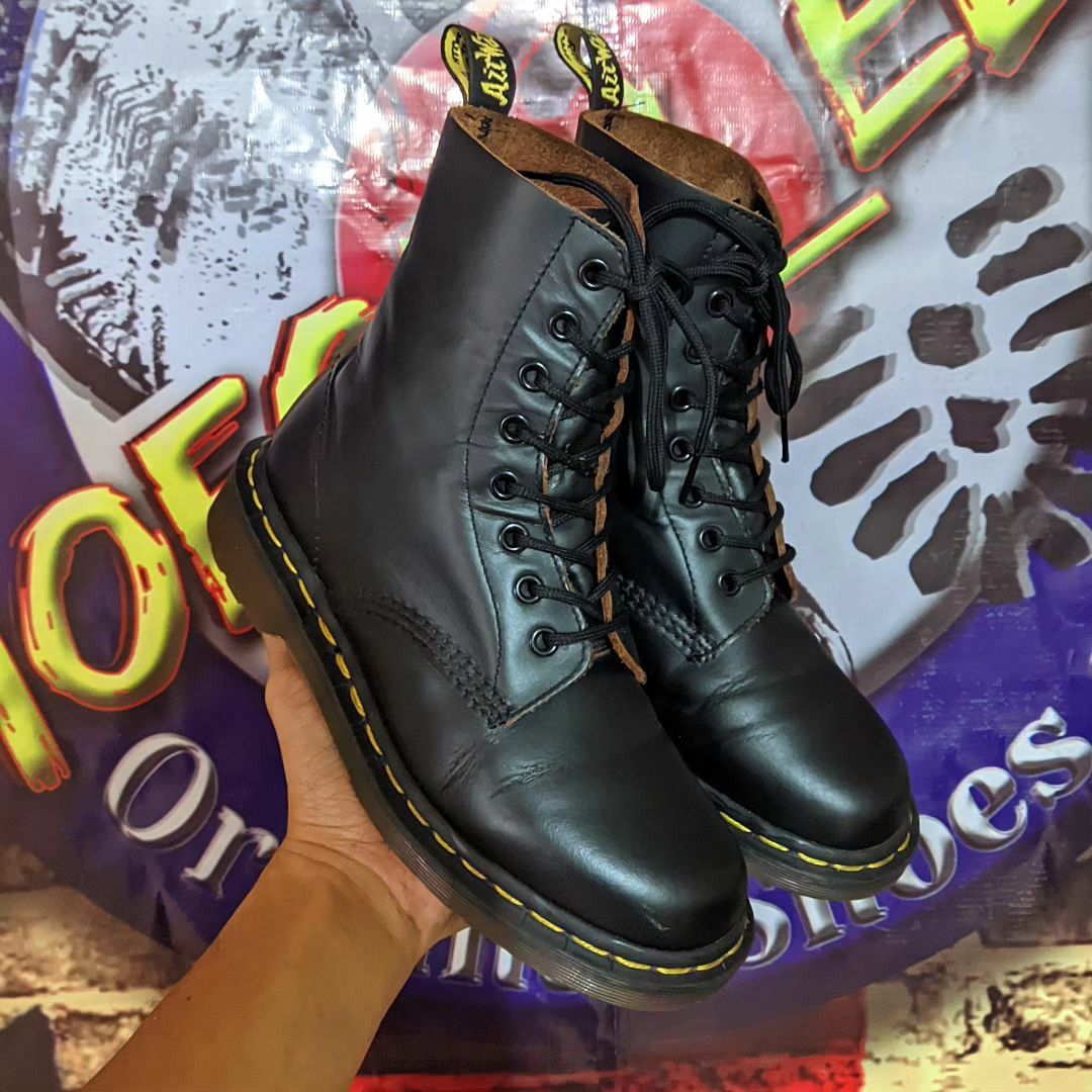 Dr. Martens 1460 Vintage Black Quilon MIE Fesyen Pria Sepatu