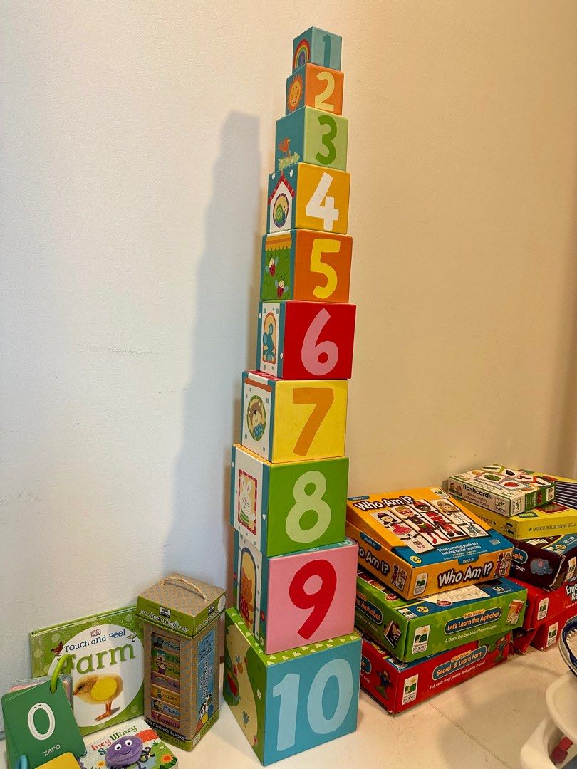 ELC stacking cubes and wooden Bear Uniform puzzle, Babies & Kids