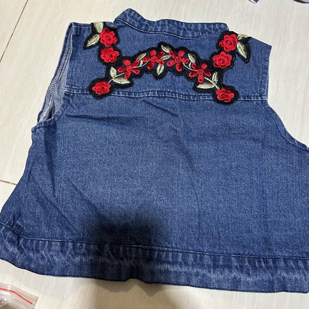 Girls embroidered cheap denim jacket