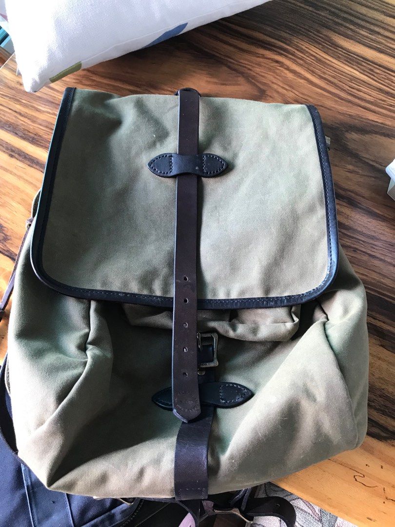 Filson tin cloth backpack store