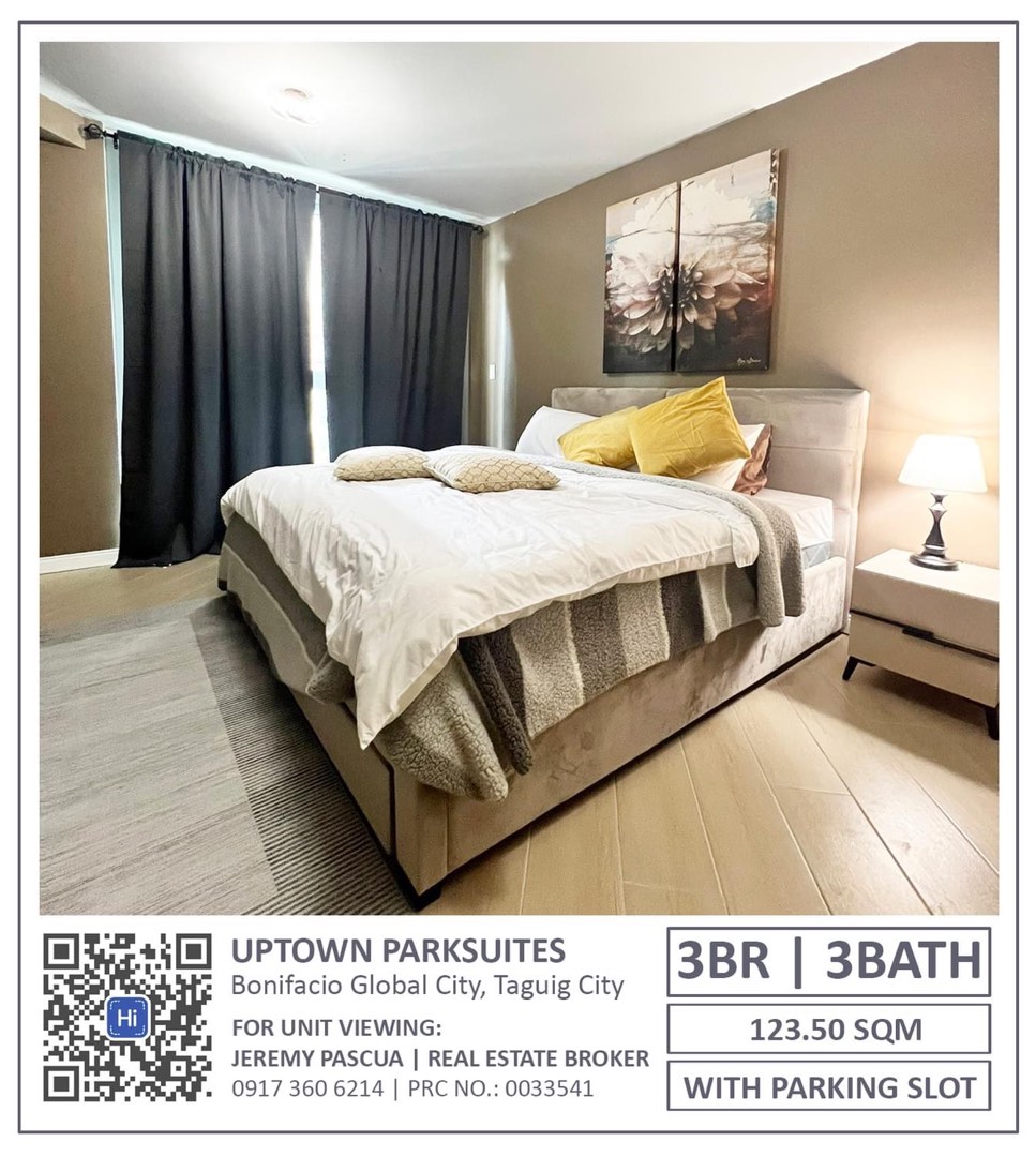 For Sale Uptown Parksuites 3 bedroom Condo in BGC Taguig near Uptown