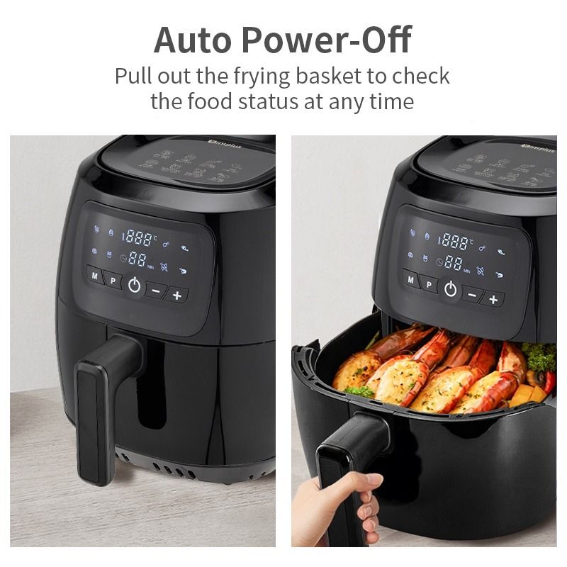 6L Air Fryer Without Oil Oven 1500W Multifunction Electric Deep Fryer  Nonstick Basket Kitchen Cooking Frying