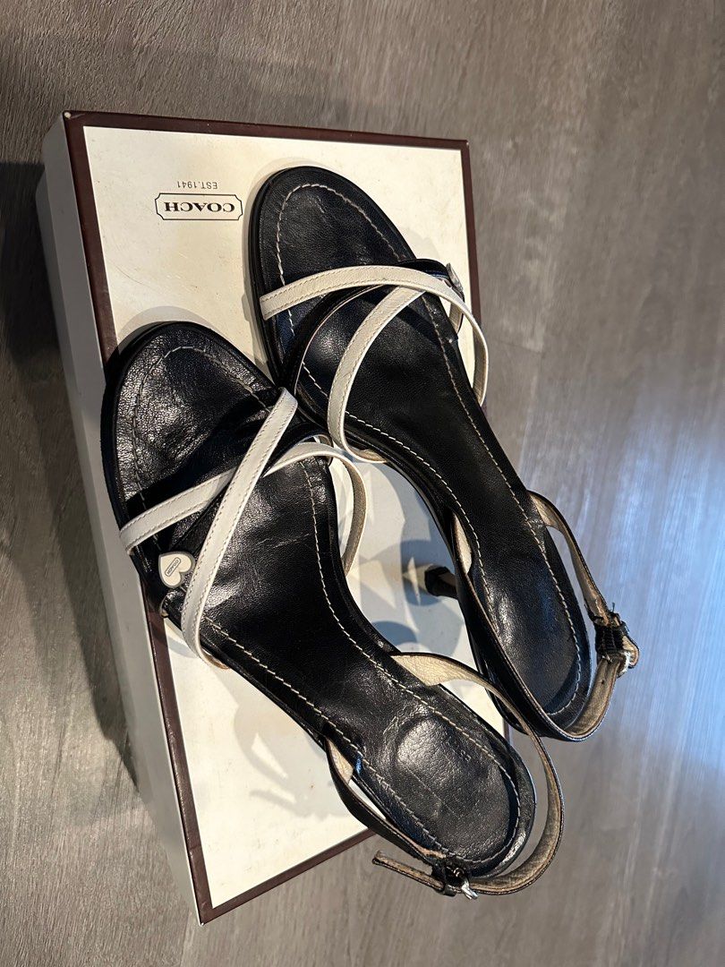FREE SMARTPAC Coach Low Strappy Heels Strappy Women s Fashion Footwear Heels on Carousell