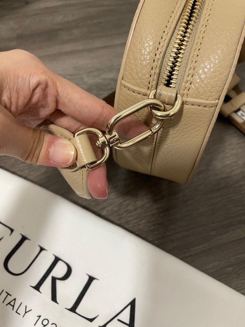 FURLA SLEEK MINI ROUND CROSSBODY SAND