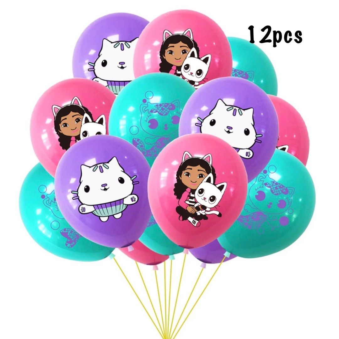 Gabby Dollhouse party supplies - party latex balloons / party deco