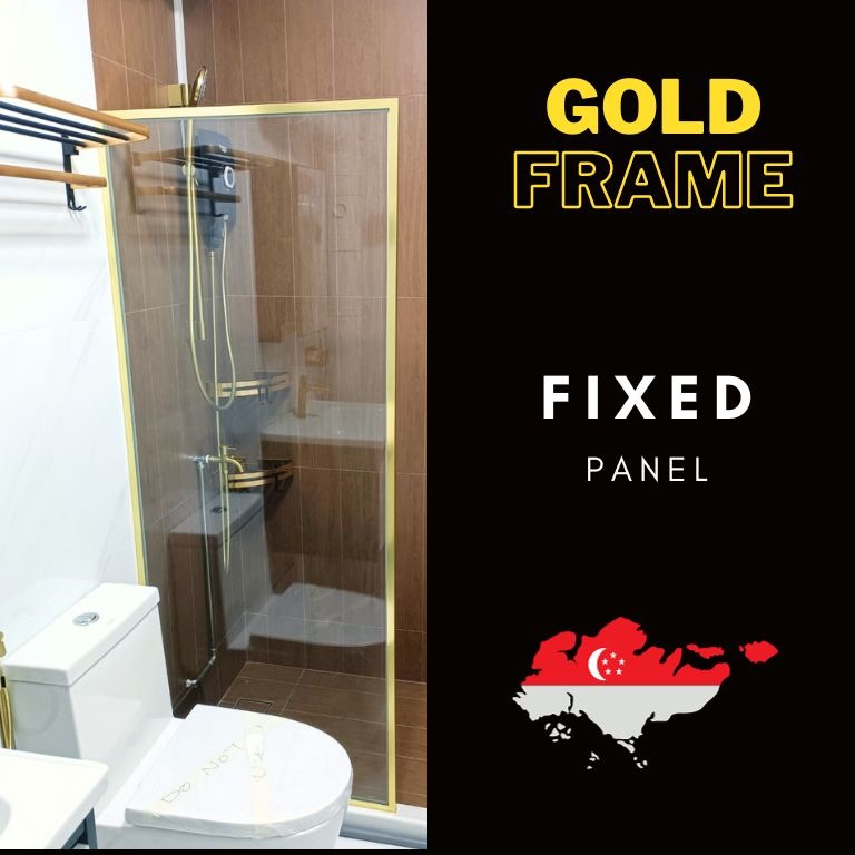 Tempered glass toilet shower screen toilet glass sliding door swing