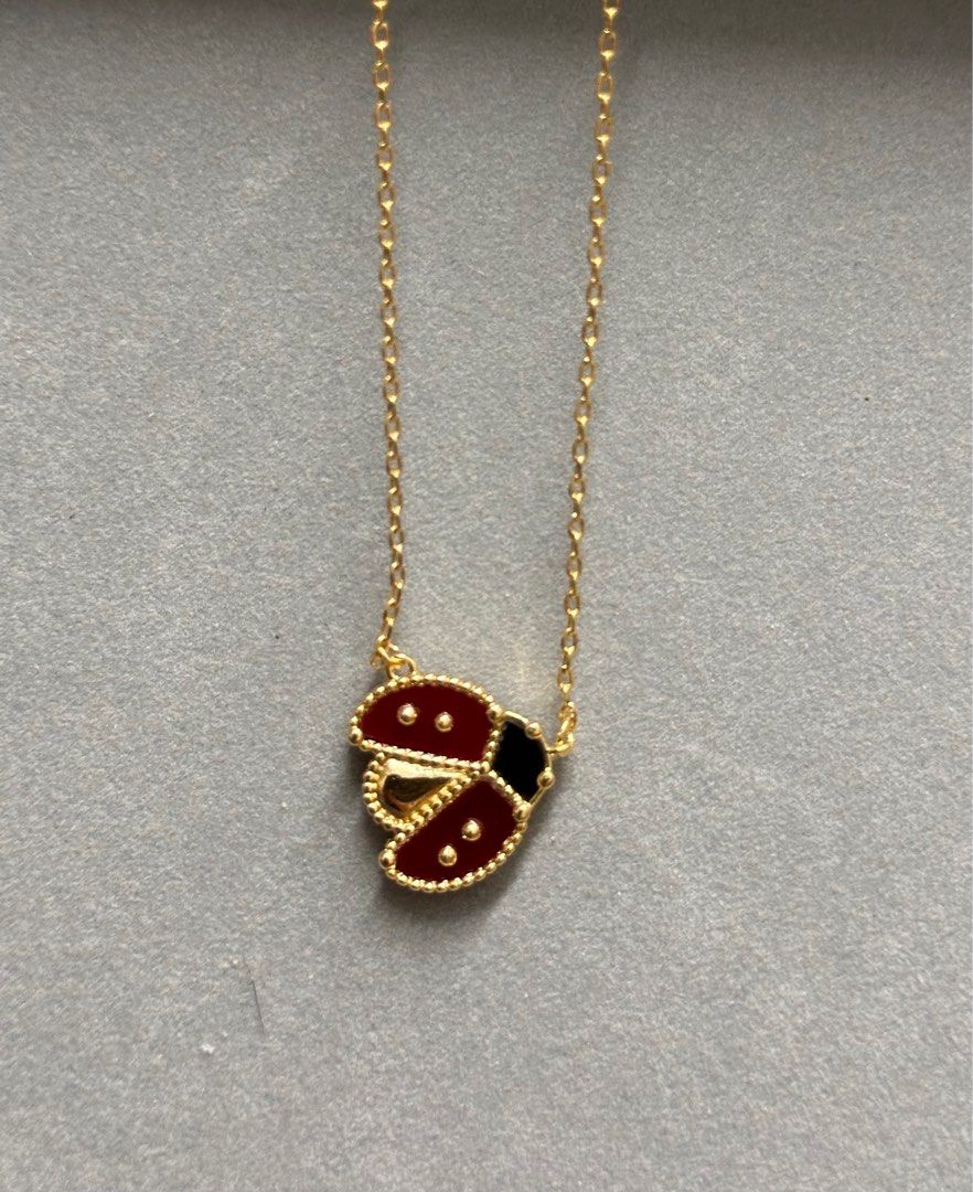 Gold Ladybug Necklace Women s Fashion Jewelry Organisers