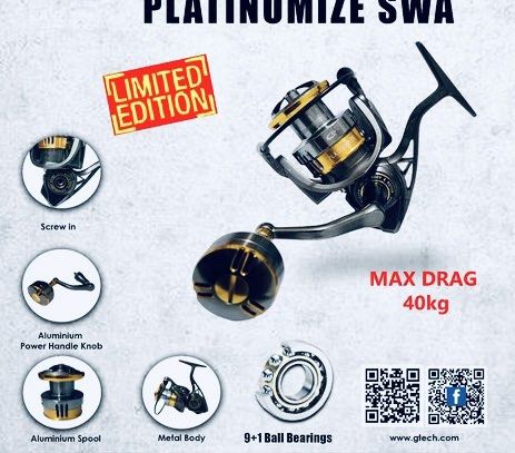 GTech Platinumize SWA 5000 PG Fishing Reel, Sports Equipment, Fishing on  Carousell