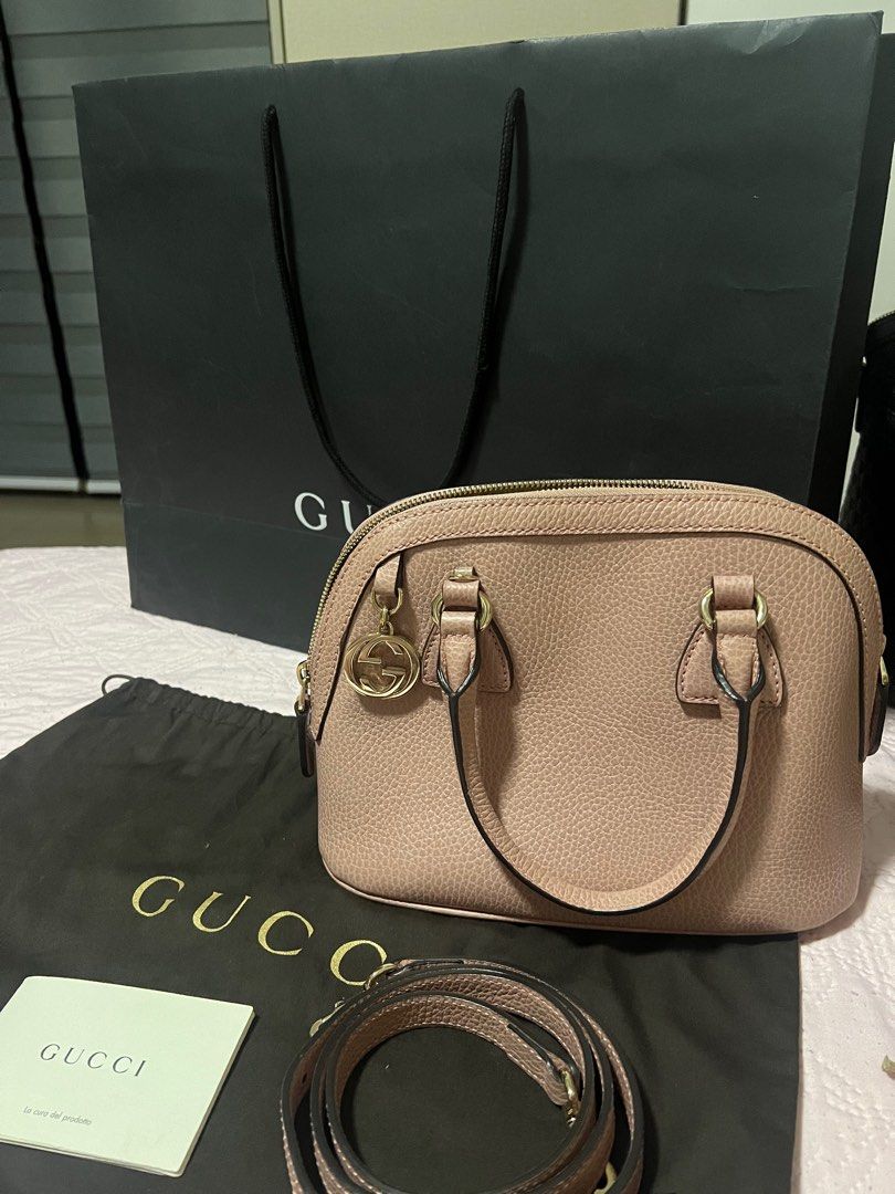 Gucci Pink Leather GG Charm Mini Dome Satchel Bag Luxury Bags Wallets on Carousell