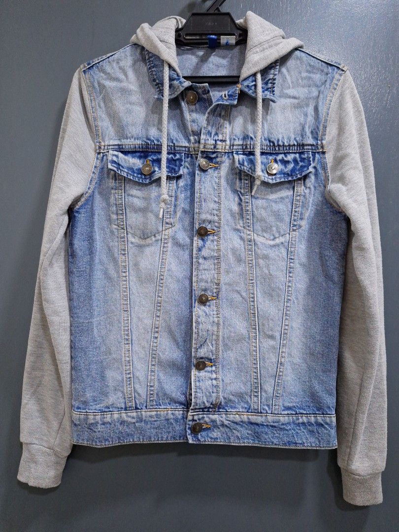H&m denim hot sale hooded jacket