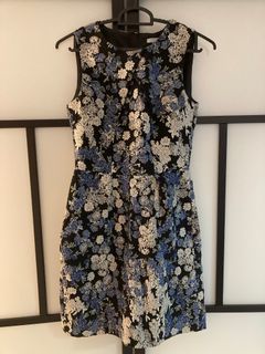 H and m store blue floral dress