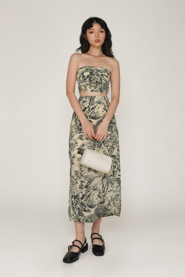 Ruched side midi skirt on sale