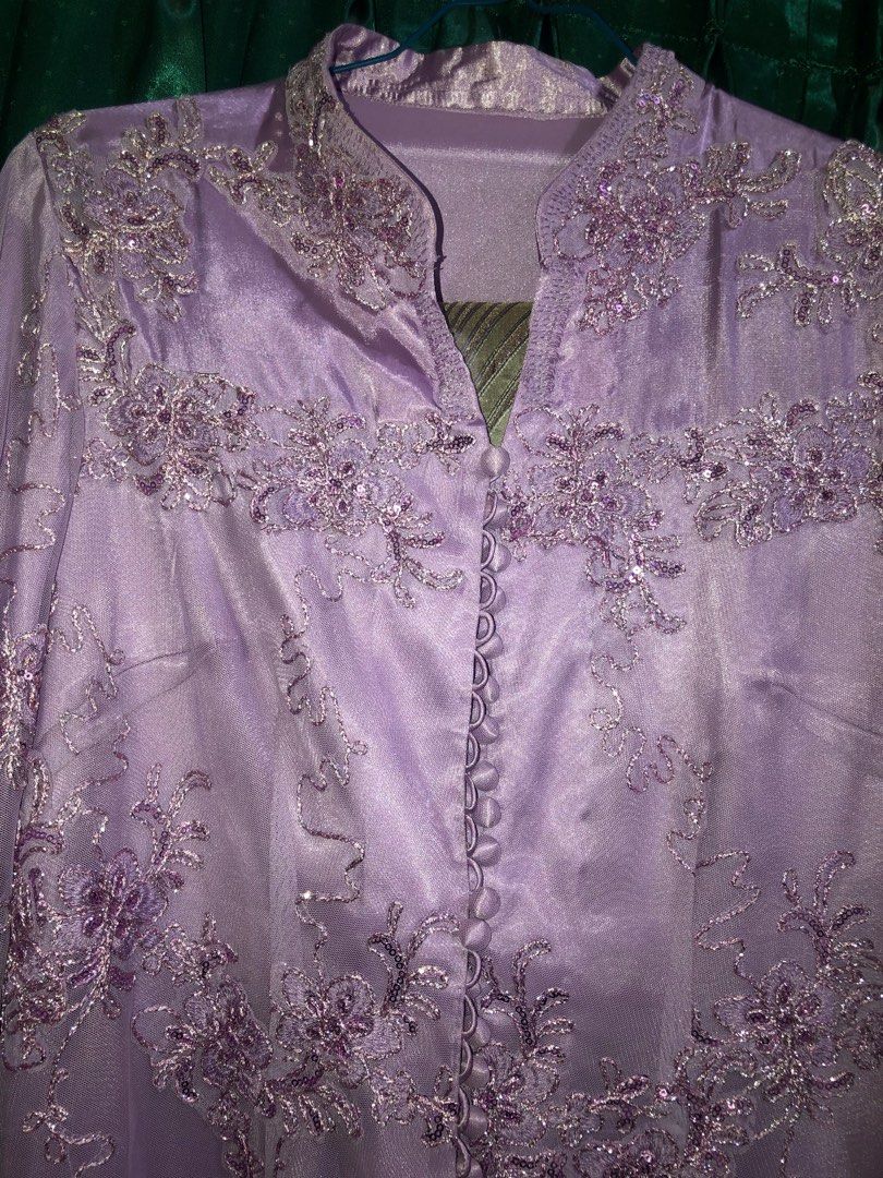 Kebaya Brokat warna Lilac (full furing), Fesyen Wanita, Muslim Fashion ...