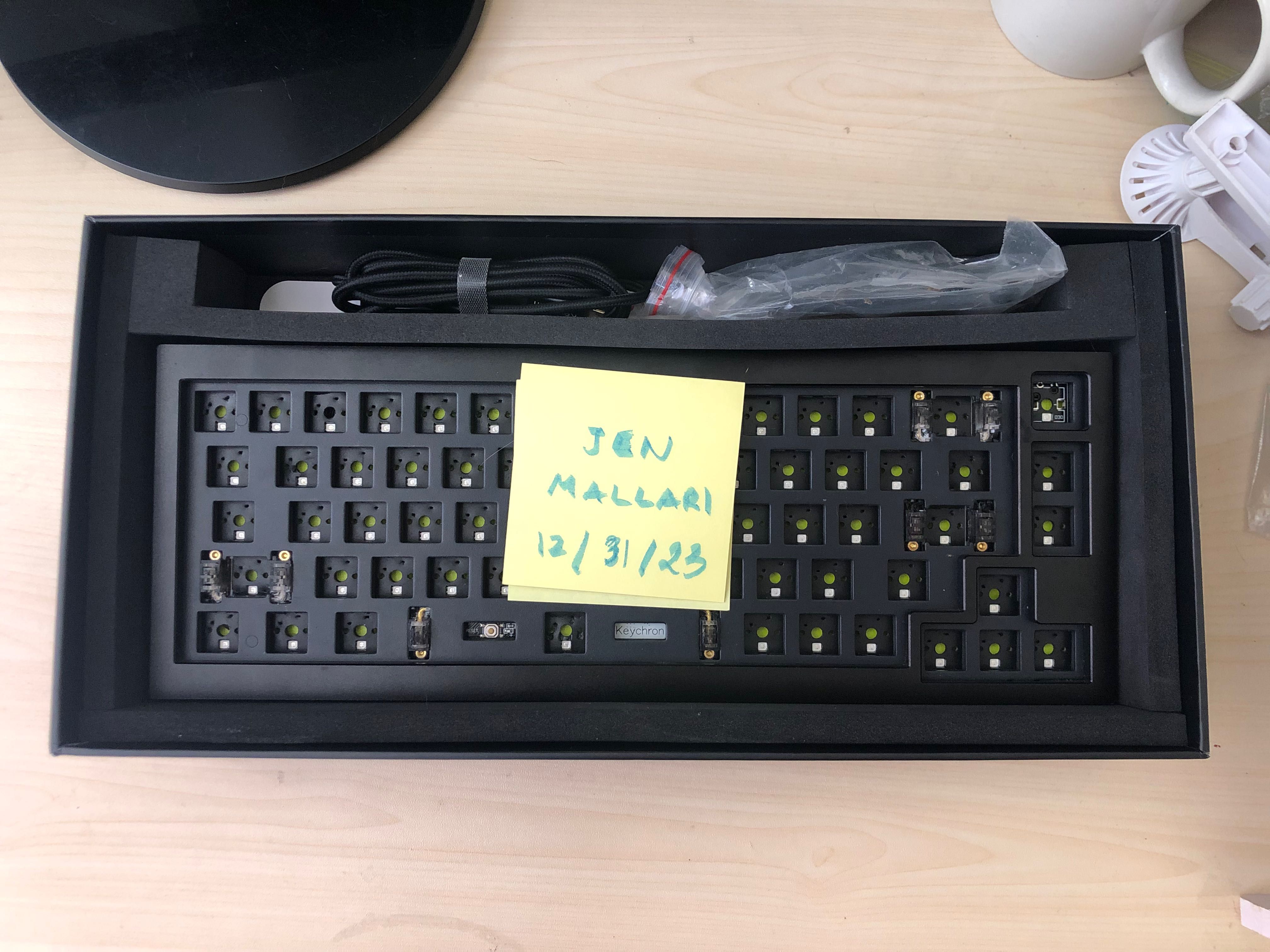 Keychron Q2 (Barebones) (Category: Computer Keyboard) located in Manila. Submitted by jeneynaaa (Listing ID 1275504350, Image 2). Description: [Selling] Price is negotiable!! Keychron Q2 in Black Comes with 2 plates (aluminum and pc) Durock v2 stabs (smokey) Tempest Mod (using painter’s tape) Plate foam IXPE foam Polyfill foam (sa case) Comes with cable Extra screws and gaskets Issue: there’s a dent on the corner as seen on the pic Price is negot