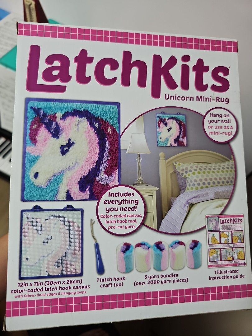 Latch kits unicorn mini rug, Hobbies & Toys, Stationery & Craft