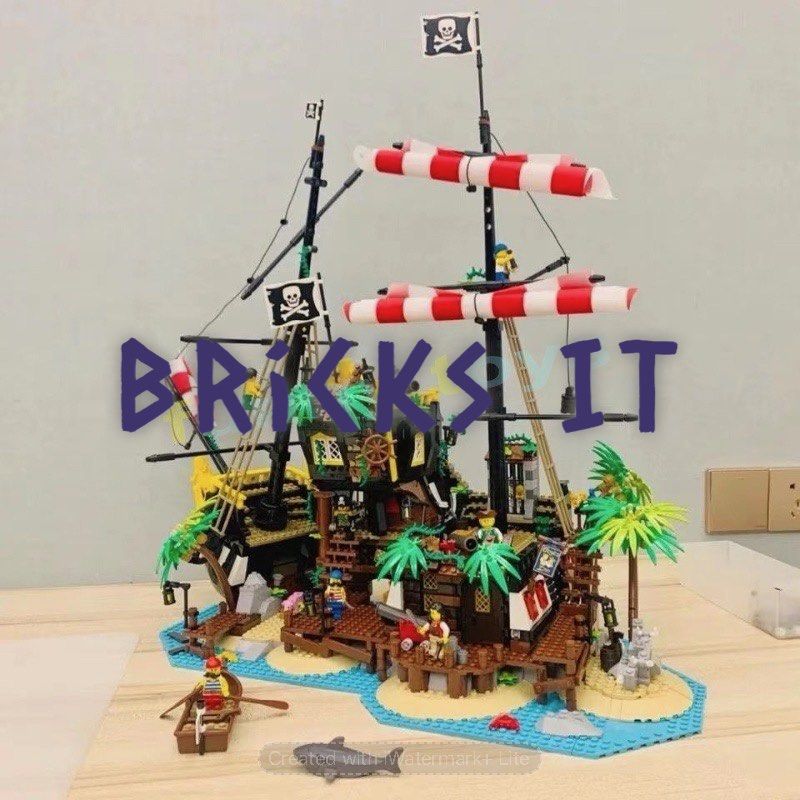 Set De Construction Pirate Island Barracuda Bay 736 Pièces MOC-117866, 14 Ans+