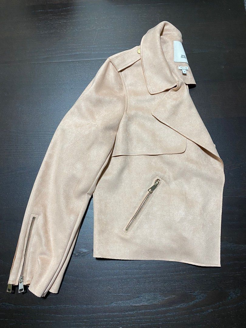 Pink suede on sale jacket river island