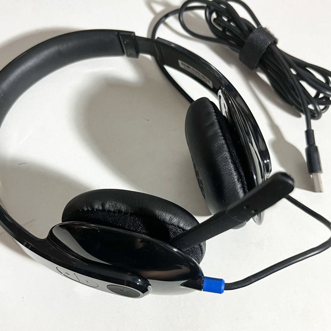 LOGITECH HEADPHONES WITH MIC USB, Audio, Headphones & Headsets on Carousell