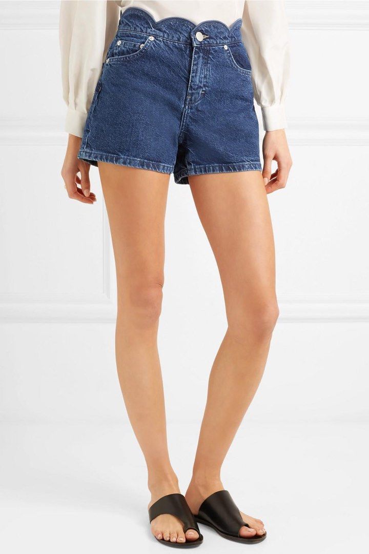 Maje scalloped denim shorts size 36 Women s Fashion Bottoms