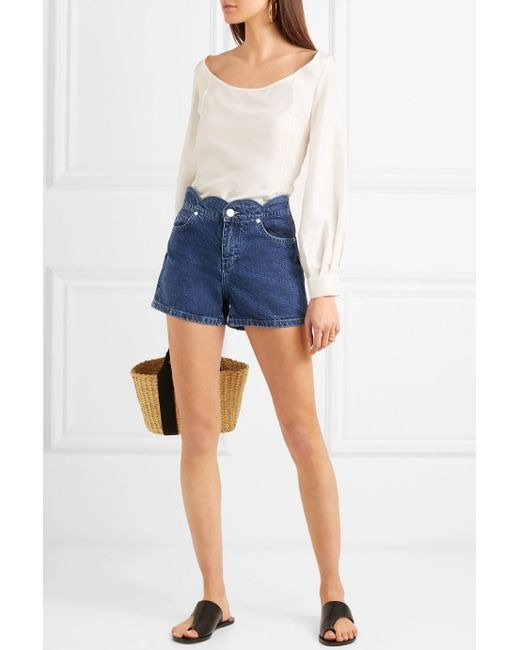 Maje scalloped denim shorts size 36 Women s Fashion Bottoms