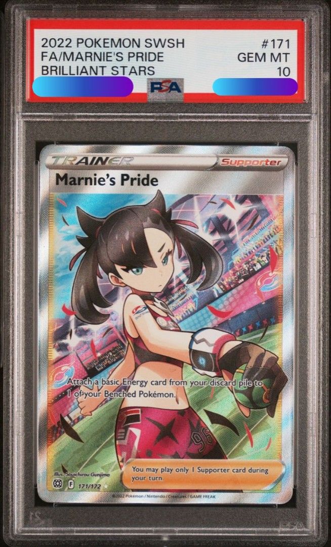 PSA 10 Marnie's Pride Full Art (Pokmon 2022 Brilliant Stars), Hobbies &  Toys, Toys & Games on Carousell