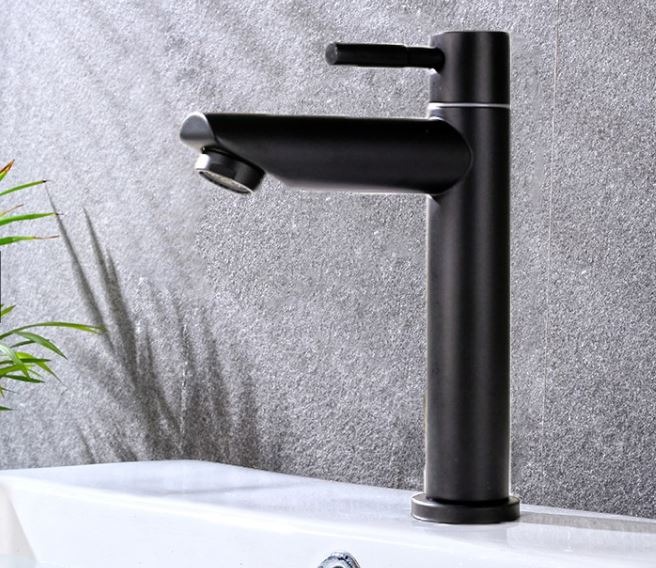Matt Black Bathroom sink cold water tap, Furniture & Home Living