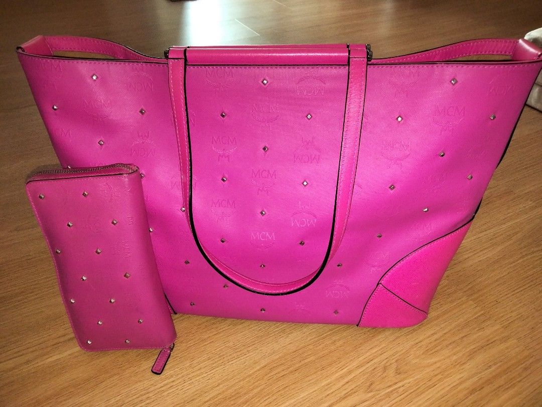 MCM pink tote bag
