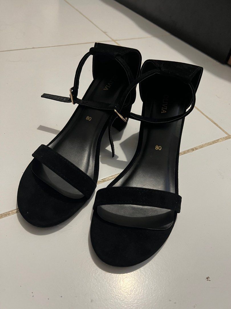 Olivia mnl block heels black suede size 7 (Category: Heels) located in Makati City. Submitted by declutter_konmari (Listing ID 1275569611, Image 1). Description: Pickup in Nuvali / SM Makati Last price posted I'll give discount for 2 or more items :).