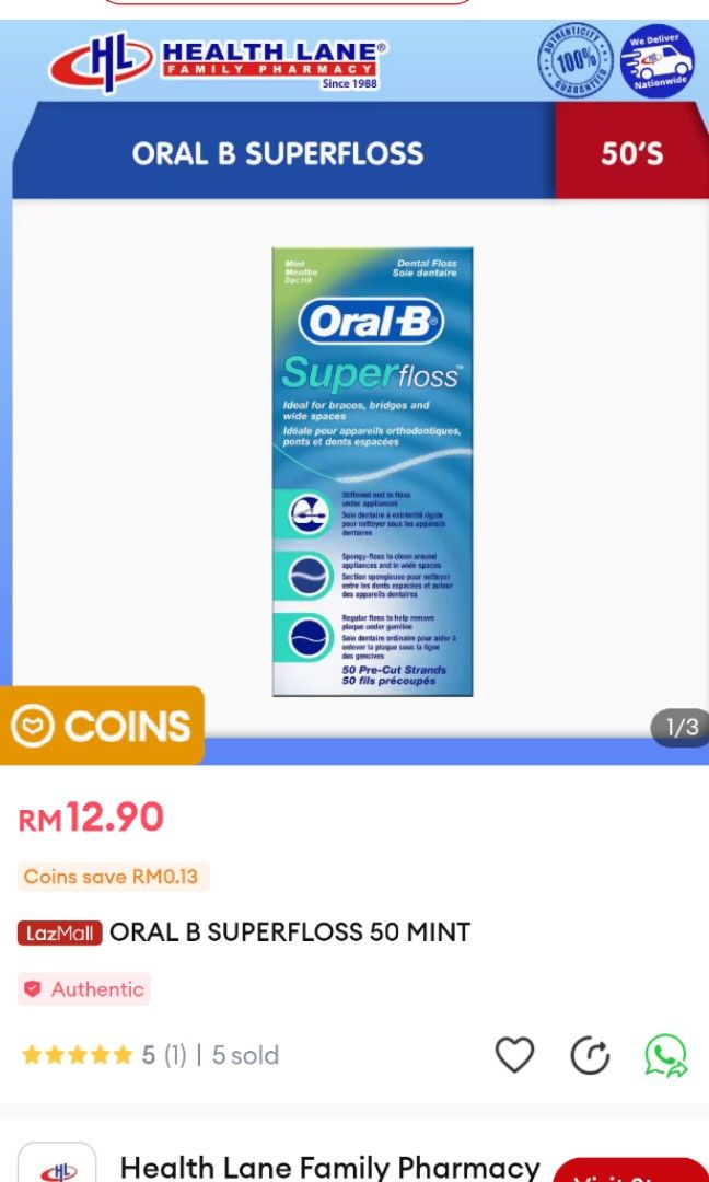 Oral B Superfloss 50's