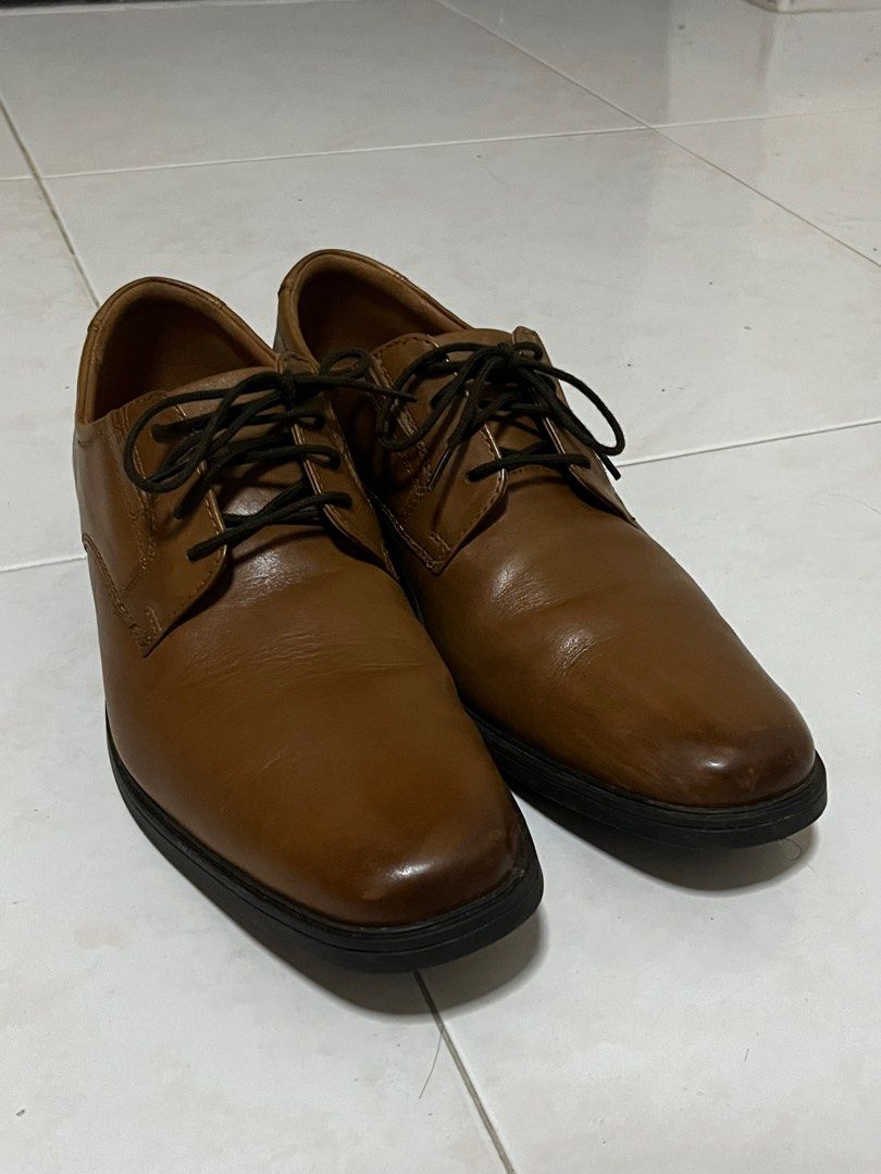 Original Clarks Brown Leather Dress Shoes EU 42 UK 8 US 9 Men s Fashion Footwear Casual shoes on Carousell
