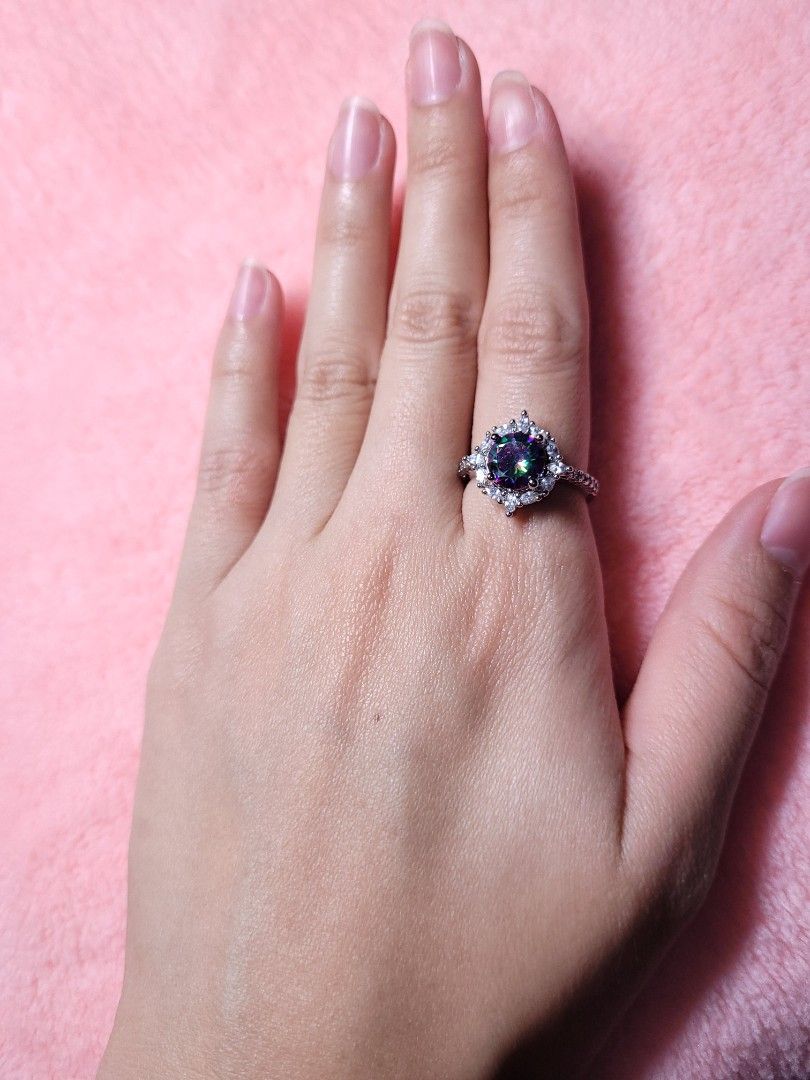 Purple discount moissanite ring