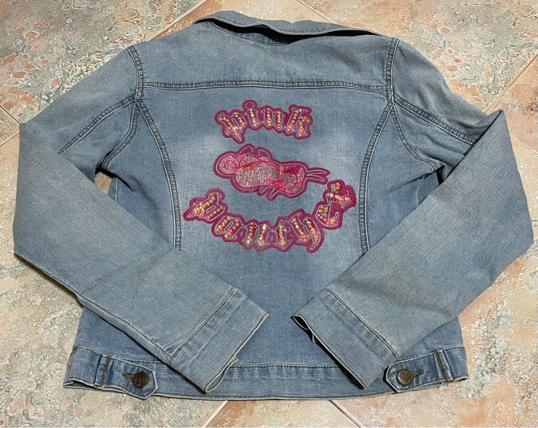 Preloved Pink Panther Denim Jacket Women s Fashion Coats