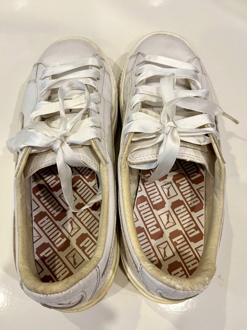 Puma basket platform white rose outlet gold