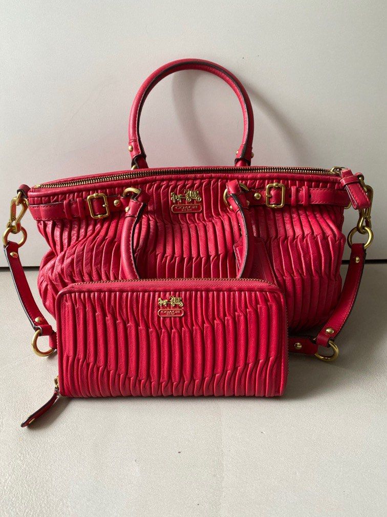 Coach bag with red roses sales