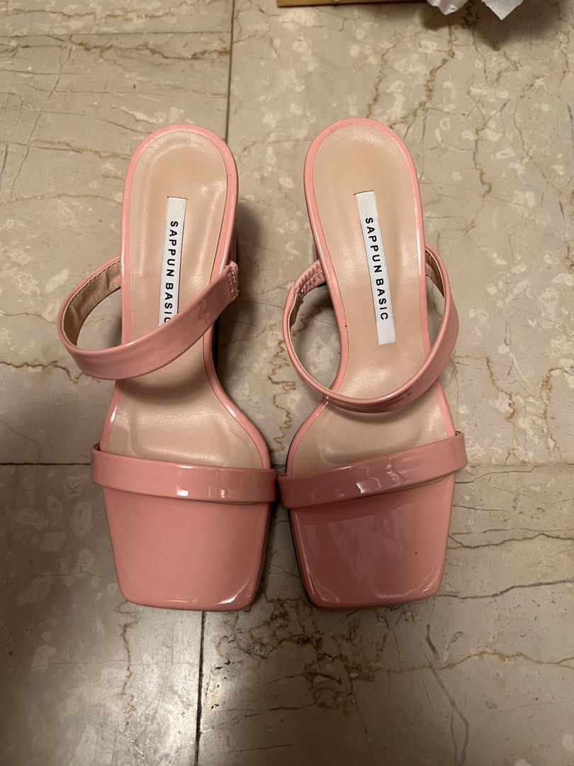 Sappun Ponita Double strap Mule Slipper (6 cm heel), Pink, Women's