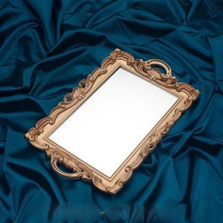 Square Vintage Mirror, Jewelry & Make up Tray/Organizer