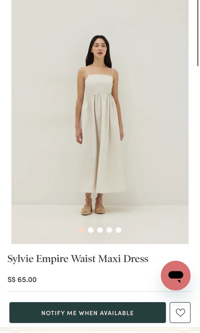 Sylvie Empire Waist Maxi Dress ivory Women s Fashion Dresses