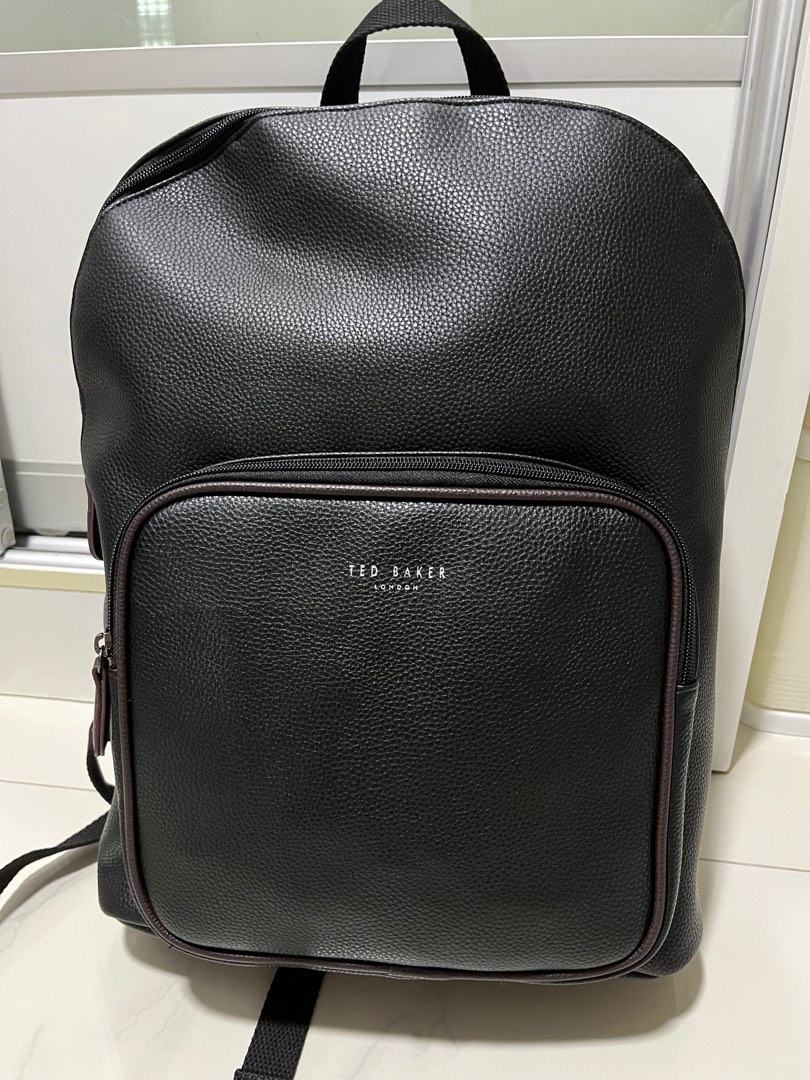 Ted Baker Backpack Black Adult Bovine Leather Zip Up London School Bag |  eBay