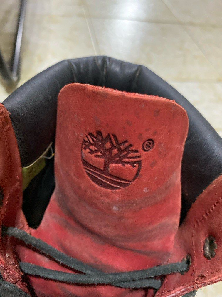 Red digital cheap camo timberlands