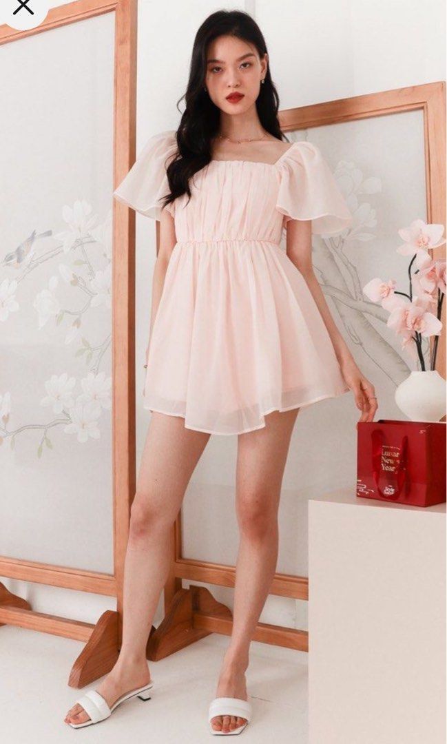 Blush romper hot sale dress