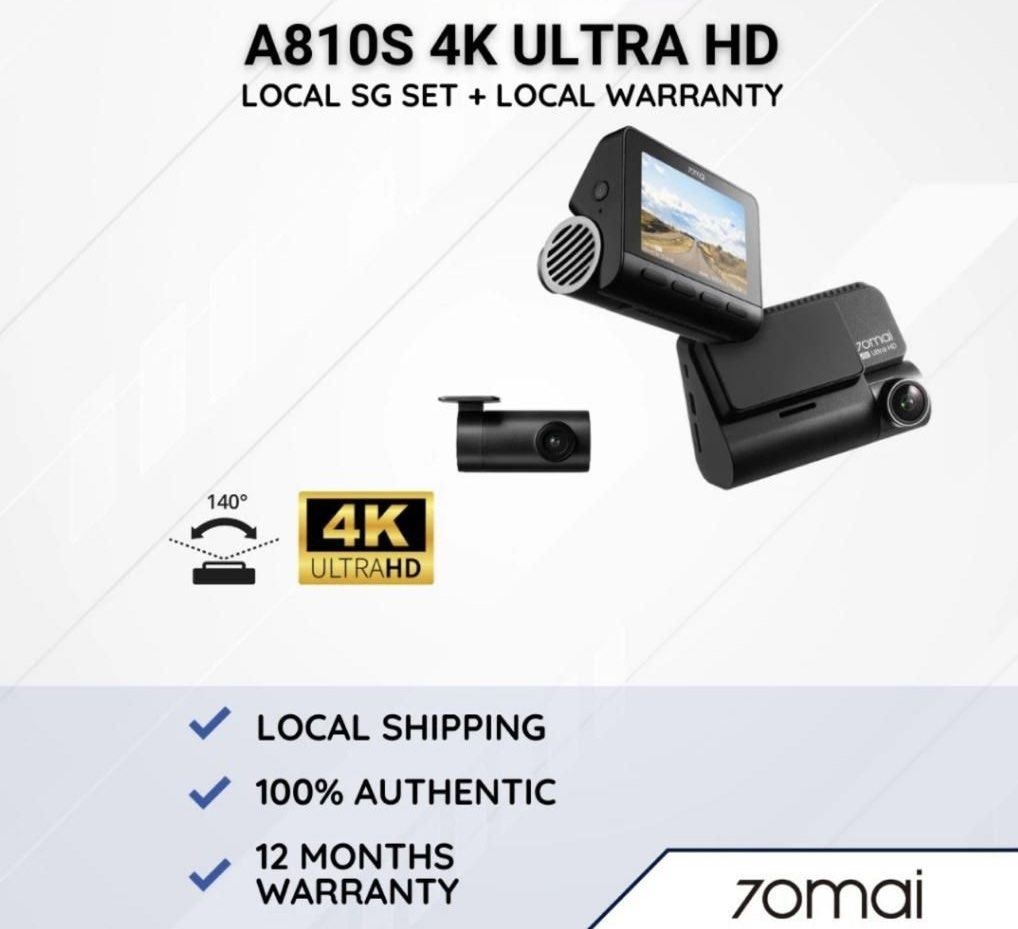 70mai A810 4K 150° Front Dashcam 