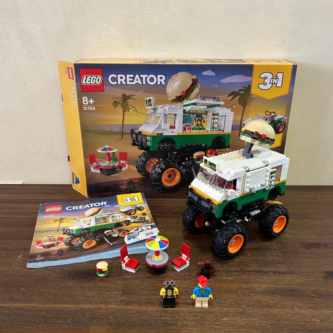 Used Lego 31104 Creator 3 in 1 Monster Burger Truck 2020