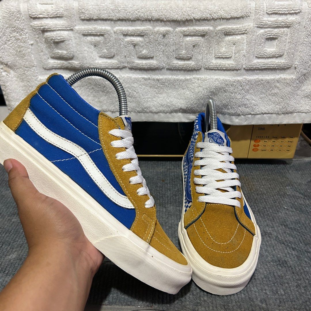 VANS SK8 MID YELLOW BLUE Women s Fashion Footwear Sneakers on