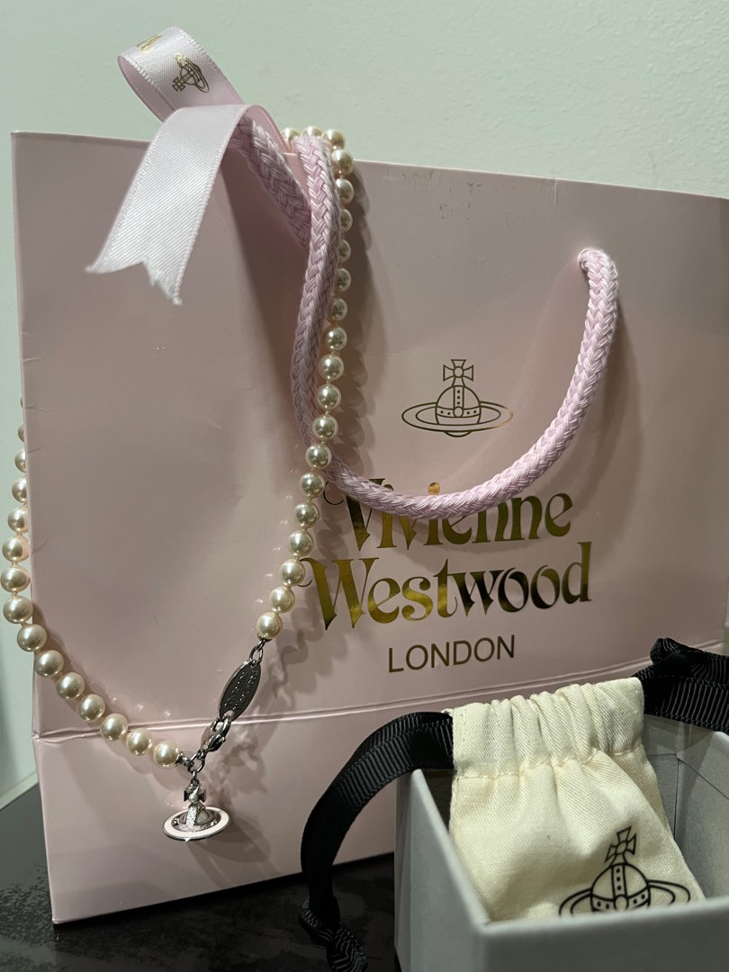 Vivienne Westwood SIMONETTA NECKLACE UNISEX - Necklace -  silver-coloured/creamrose/light pink/silver-coloured - Zalando.de