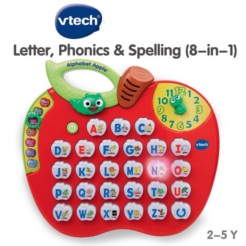 VTech 8 In 1 Alphanet Apple Spelling Phonics Letter Counting