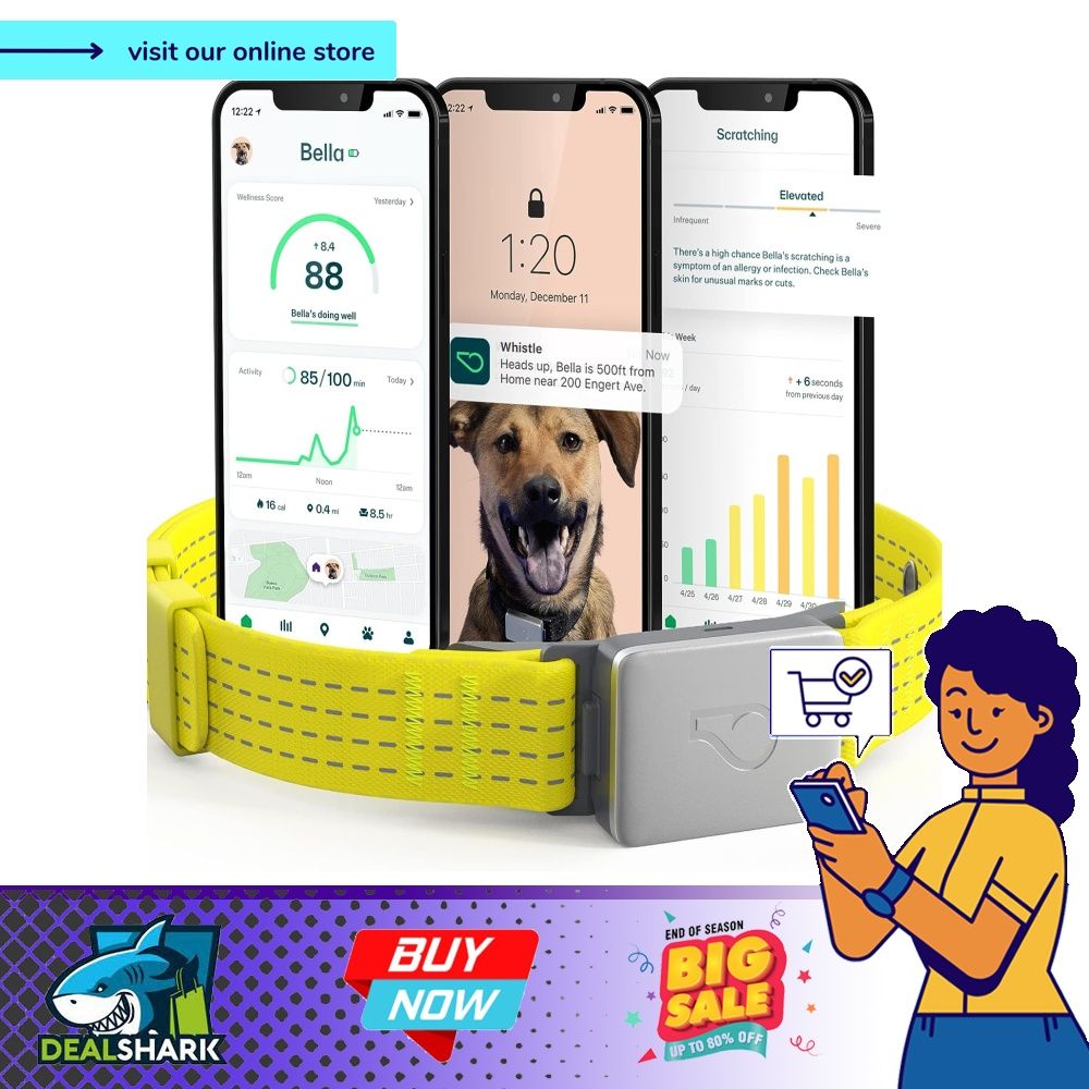 Whistle Switch GPS Health Fitness Smart Dog Collar 24 7 Dog GPS Tracker Plus Dog Health Fitness Monitor Sleek Design Waterproof 2