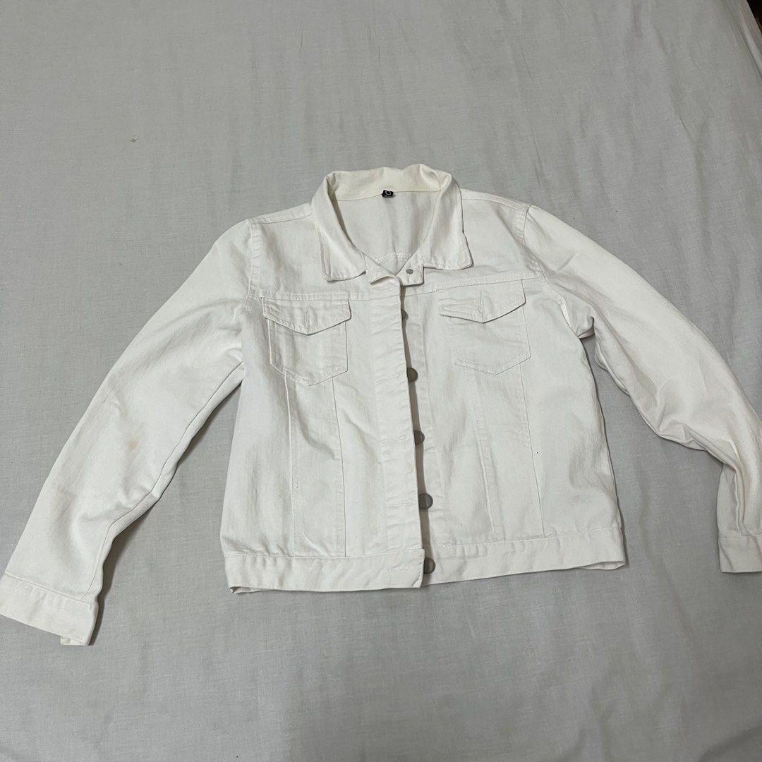 White denim jacket store fashion