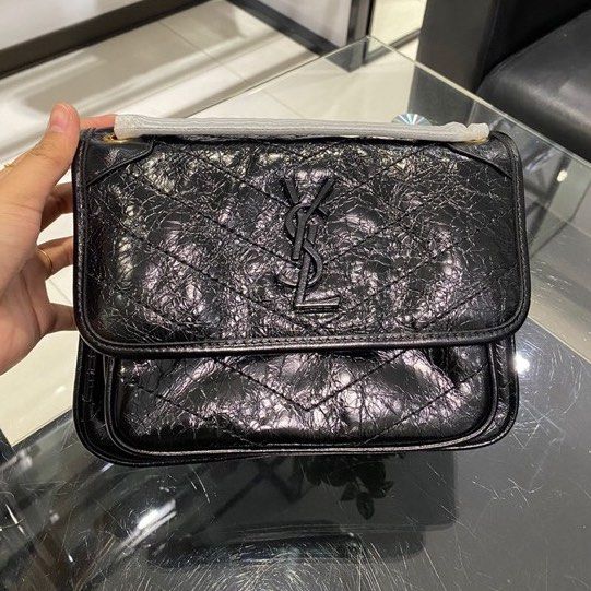Ysl black on black crossbody hot sale