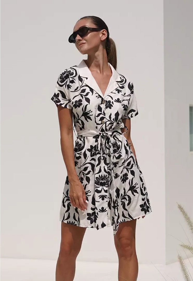 Zara Printed Linen Floral Dress
